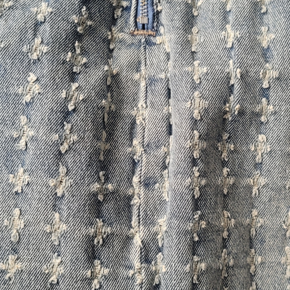 Forever 21 Blue and White Textured Denim